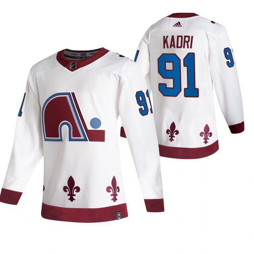 Men Colorado Avalanche #91 Kadri White NHL 2021 Reverse Retro jersey